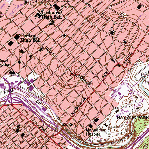 Topographic Map of Cooling Pond Dam, PA