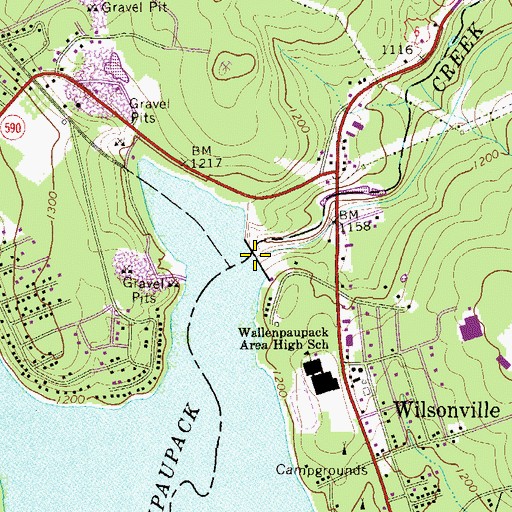 Topographic Map of Wallenpaupack Dam, PA