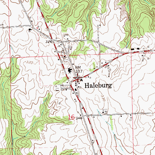 Topographic Map of Haleburg, AL