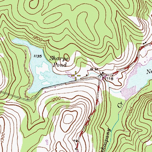 Topographic Map of Sharpe Pond Dam, PA
