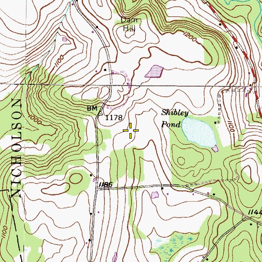 Topographic Map of Saddle Lake Dam, PA