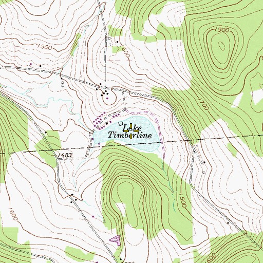 Topographic Map of Lake Timberline, PA