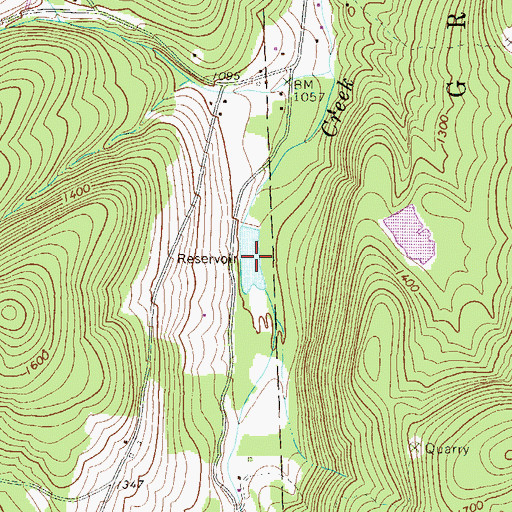 Topographic Map of DuBois Reservoir, PA