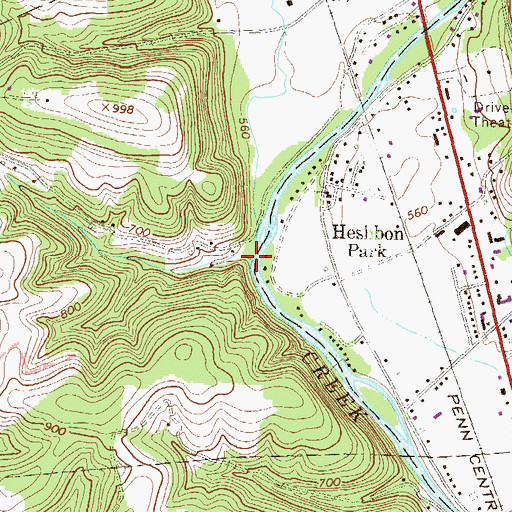 Topographic Map of Thorn Brook, PA