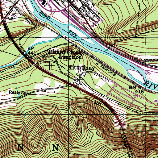 Topographic Map of Kittatinny School (historical), PA
