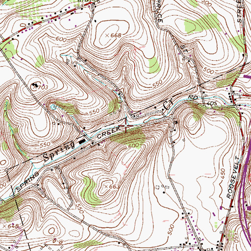 Topographic Map of Drumhold School (historical), PA