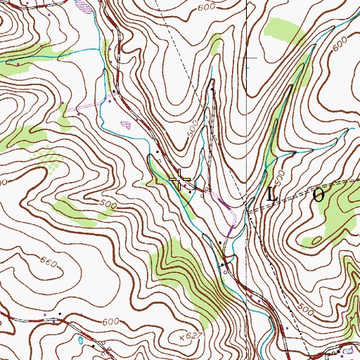 Topographic Map of Valley School (historical), PA
