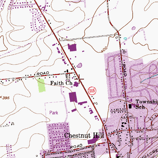 Topographic Map of Lawrence School (historical), PA