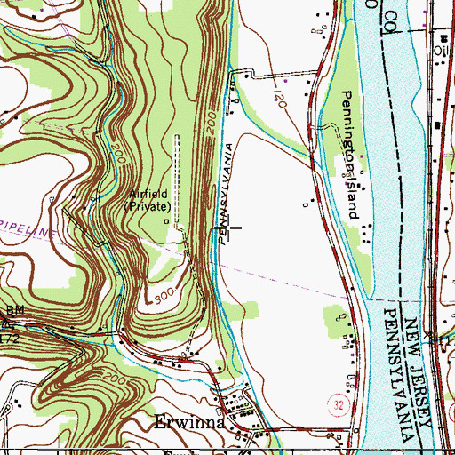 Topographic Map of Swamp Creek, PA