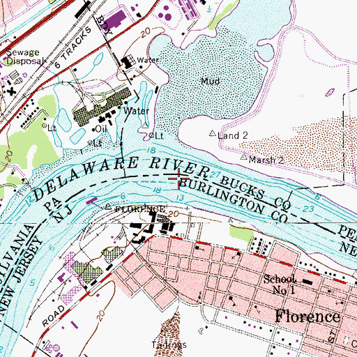 Topographic Map of Florence Bend, PA