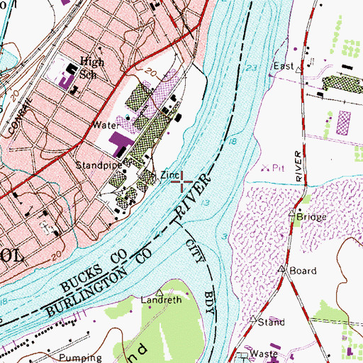Topographic Map of Keystone Range, PA