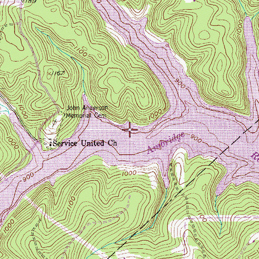 Topographic Map of Ambridge Reservoir, PA