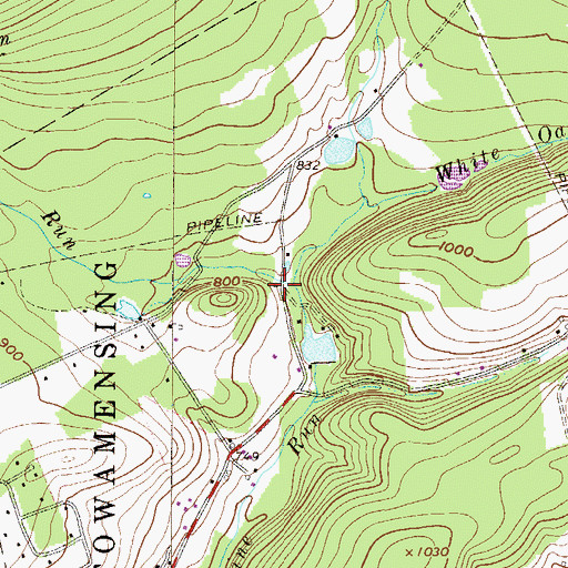 Topographic Map of Upper Pine Run School (historical), PA