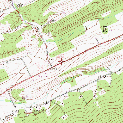 Topographic Map of Bowersox School (historical), PA