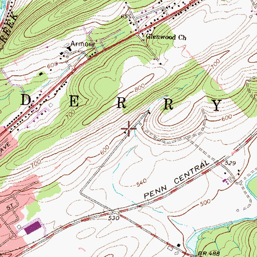 Topographic Map of Forsythe School, PA