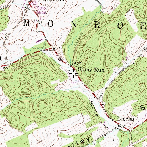 Topographic Map of Stony Run School (historical), PA