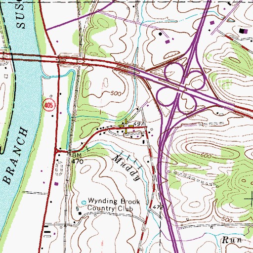 Topographic Map of Point School (historical), PA