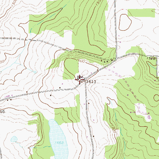 Topographic Map of White School (historical), PA