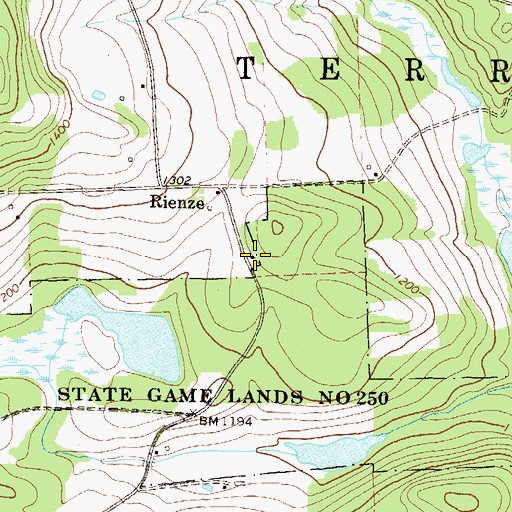 Topographic Map of Wellstown School, PA