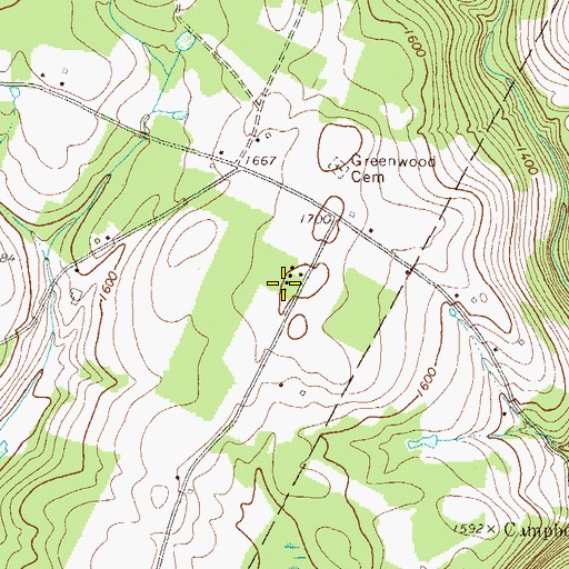 Topographic Map of Elkland School, PA
