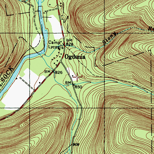 Topographic Map of Ogdonia Clubhouse, PA