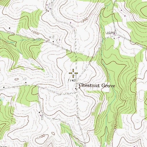 Topographic Map of Chestnut Grove School, PA