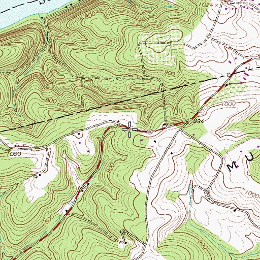 Topographic Map of West Point School, PA