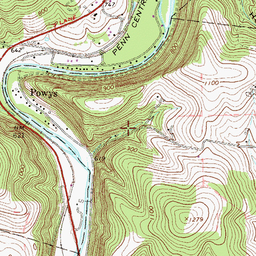 Topographic Map of Crescent School (historical), PA