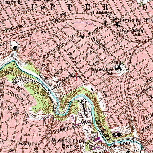 Topographic Map of Addingham, PA