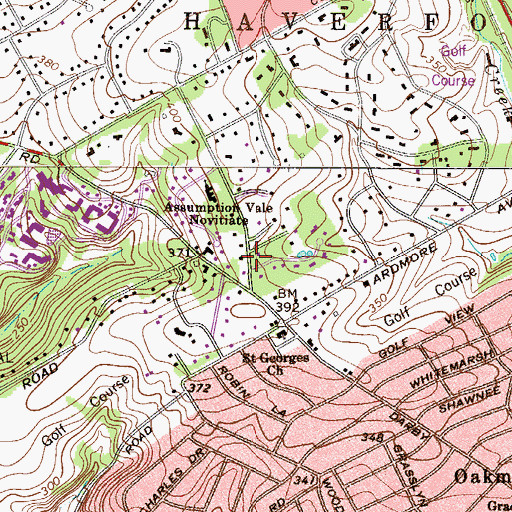 Topographic Map of Coopertown (historical), PA
