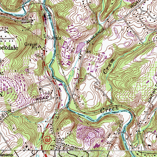 Topographic Map of Mount Alverno, PA
