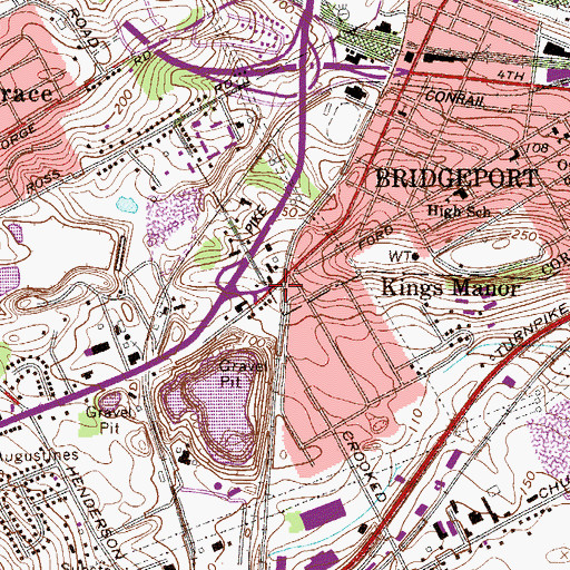 Topographic Map of Shainline, PA