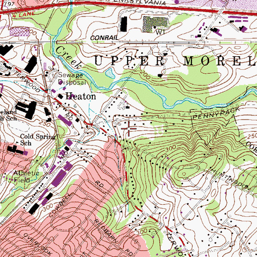 Topographic Map of Morganville, PA