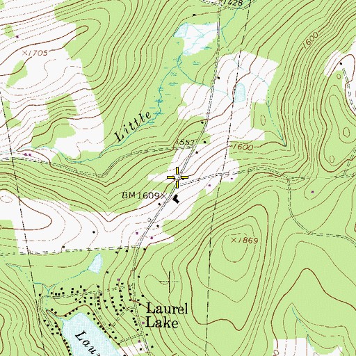 Topographic Map of Ward School, PA