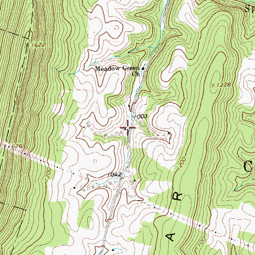 Topographic Map of Meadow Green School, PA