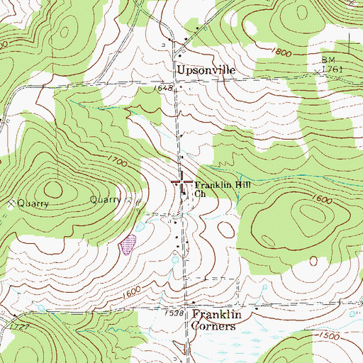 Topographic Map of Franklin Hill School, PA