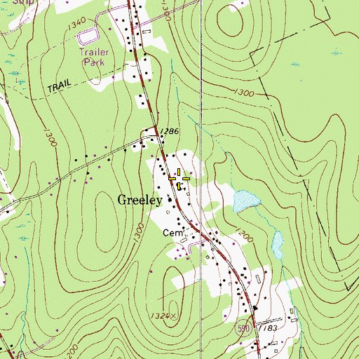 Topographic Map of Greeley School, PA