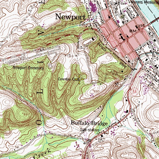 Topographic Map of American Legion Country Club, PA