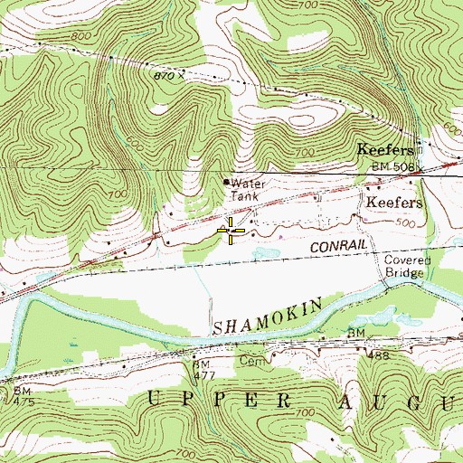 Topographic Map of Odd Fellows Orphans Home, PA