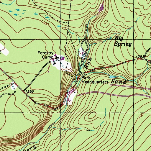 Topographic Map of Hickory Run School, PA