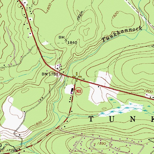 Topographic Map of Pine Grove School (historical), PA