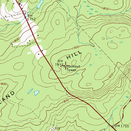 Topographic Map of Dry Land Hill Tower, PA