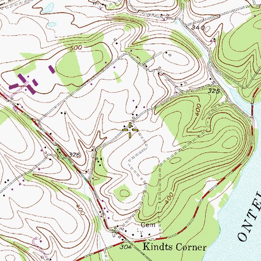 Topographic Map of Hecktown School, PA