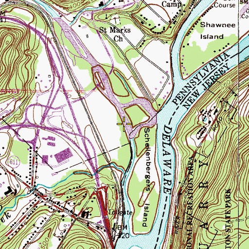 Topographic Map of Brodhead Creek, PA
