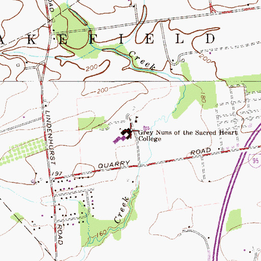 Topographic Map of Grey Nuns of the Sacred Heart College, PA