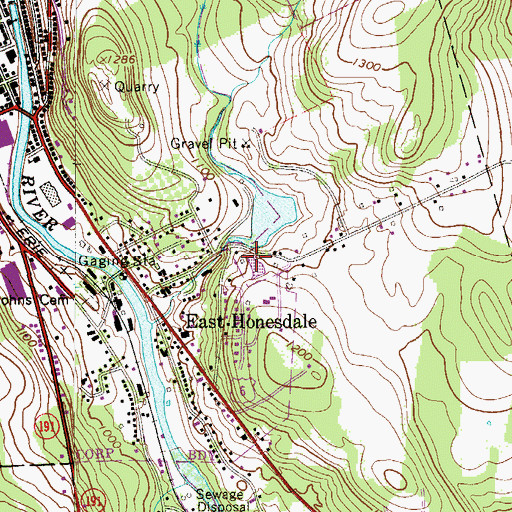 Topographic Map of Freethy Dam, PA