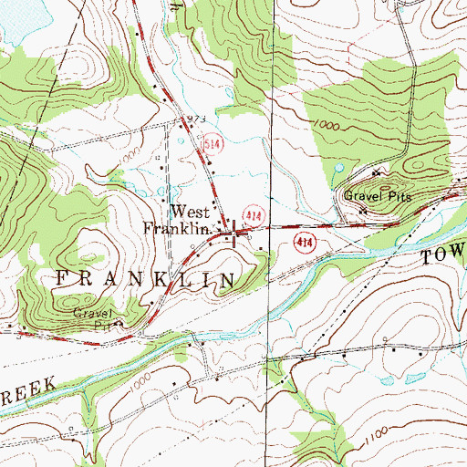 Topographic Map of West Franklin, PA