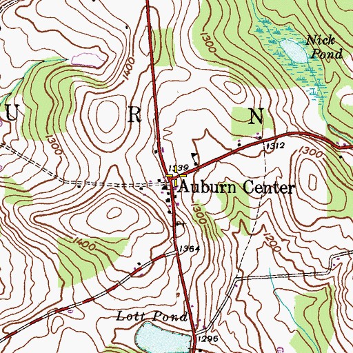 Topographic Map of Auburn Center, PA