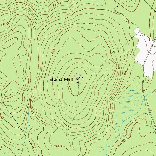 Topographic Map of Bald Hill, PA