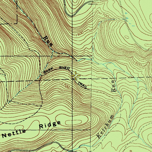 Topographic Map of Bark Shed Trail, PA